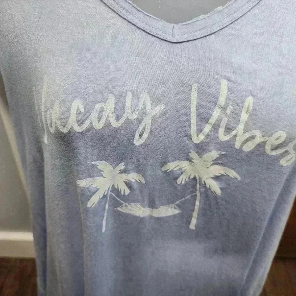 MAURICES Large Racerback Tank Top "Vacay Vibes" Blue - Picture 2 of 7